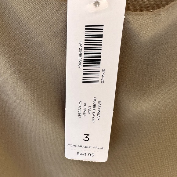 Chicos Easywear, olive green overlay size 3 woven fabric. NWT. - Picture 5 of 6